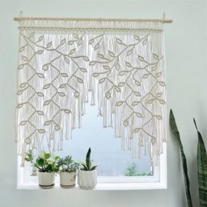 Petit Rideau Macram C3 A9 br L100cm x H100cm Rideaux Deco 8384 1