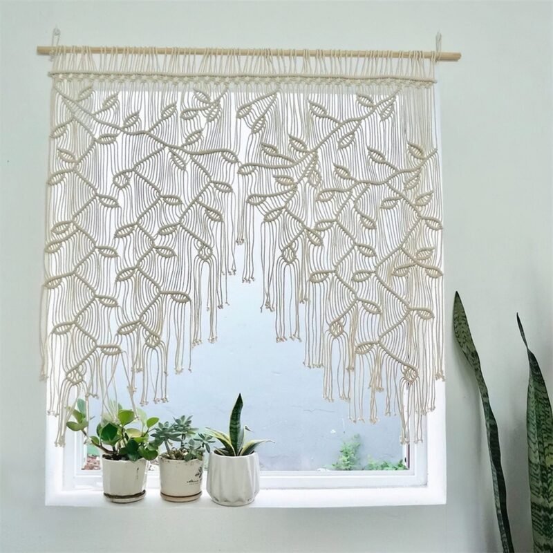 Petit Rideau Macram C3 A9 br L100cm x H100cm Rideaux Deco 8384 1