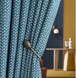 Rideau Bleu Motif Rideaux Deco 1603 1