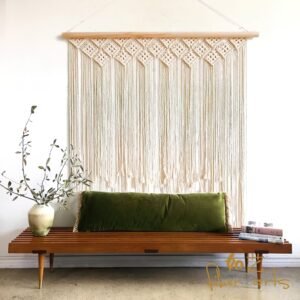 Rideau Fil Macram C3 A9 br L115cm x H100cm Rideaux Deco 3464