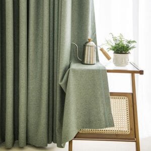 Rideau Lin Vert Sauge Pour Une Ambiance Sereine Chez - Oeillets / L100cm x H250cm