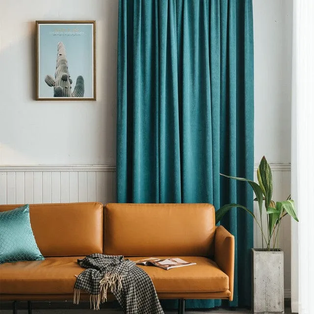 élégance Et Confort Avec Le Rideau Moderne Salon En Bleu Ou Beige - Cyan / Oeillets / L100cm x H250cm