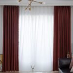 Rideau Salon Rouge et Gris Rideaux Deco 3937 1