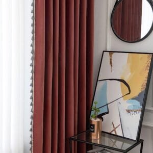 Rideau Salon Rouge Occultant En Polyester Pour Une Ambiance Chaleureuse