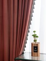 Rideau Salon Rouge et Gris Rideaux Deco 6059 1