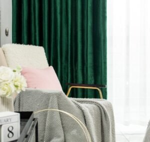 Rideau Velours Vert Rideaux Deco 2940 1