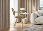 rideau beige pour chambre moderne douceur et simplicite oeillets 297 1