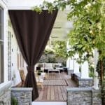 Rideau Coupe Vent Terrasse Glenny - Protection Uv Et Imperméable - Marron / 100 x 150 / Bande Velcro