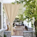 Rideau Coupe Vent Terrasse Glenny - Protection Uv Et Imperméable - Beige / 100 x 150 / Bande Velcro