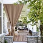 Rideau Coupe Vent Terrasse Glenny - Protection Uv Et Imperméable - Taupe / 100 x 150 / Bande Velcro