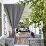 Rideau Coupe Vent Terrasse Glenny - Protection Uv Et Imperméable - Gris / 100 x 150 / Bande Velcro