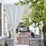 Rideau Coupe Vent Terrasse Glenny - Protection Uv Et Imperméable - Blanc / 100 x 150 / Bande Velcro