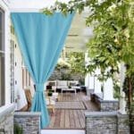 Rideau Coupe Vent Terrasse Glenny - Protection Uv Et Imperméable - Bleu / 100 x 150 / Bande Velcro