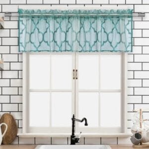 Rideau Cuisine Brise-bise Buota En 3 Couleurs élégantes - Bleu / 140 x 35 / œillets Tissu