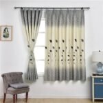 Rideau Dao Motif Végétal Beige Sur Mesure Avec Hauteur Bande à Choix