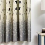 rideau dao motif vegetal beige sur mesure avec hauteur bande 963 1