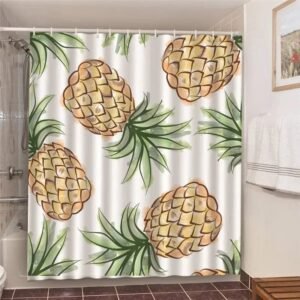 rideau de douche ananas sanbon pour une salle bain tropicale 922 1