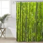 rideau de douche bambou vert vettis pour une salle bain zen 137 x 198 466 1