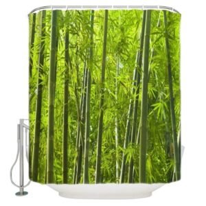 rideau de douche bambou vert vettis pour une salle bain zen 91 x 183 554 1
