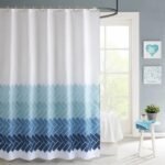 rideau de douche bleu marine et blanc lofoi pour un style elegant 762 1