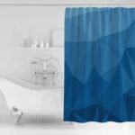 rideau de douche bleu marine kopren pour une salle bain elegante 91 360 1