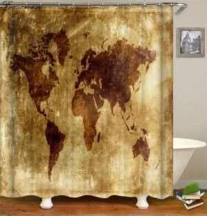 rideau de douche brun inselio pour une salle bain raffinee 649 1