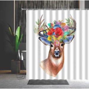 rideau de douche cerf romet elegance et nature pour votre salle bain 395 1