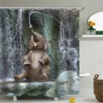 rideau de douche elephant kana pour une salle bain originale 312 1