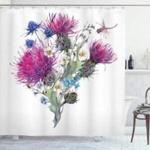 rideau de douche fleurs kame pour une salle bain elegante et coloree 928 1