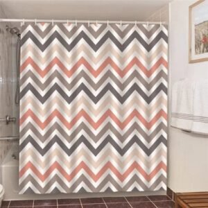 rideau de douche geometrique tiya pour une salle bain chic 145 1