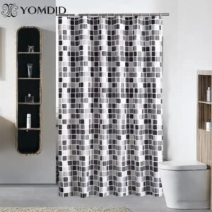 rideau de douche gris noir totaki chic et moderne pour votre salle 801 1