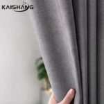 rideau de douche lin enduit nobi gris pour une salle bain chic 147 1