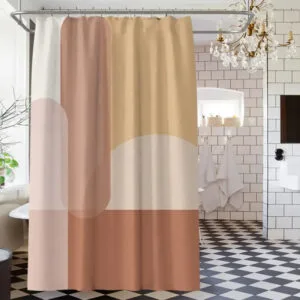 Rideau De Douche Marron Beige Goromo : élégance Et Durabilité 1 Rideau De Douche Marron Beige Goromo: élégance Et Durabilité