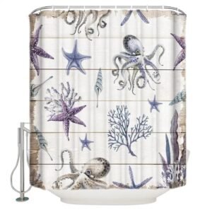 rideau de douche mer dalafo pour une ambiance marine apaisante 91 x 255 1