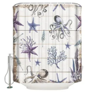Rideau De Douche Mer Dalafo Pour Une Ambiance Marine Apaisante - 91 x 183