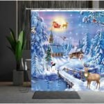 rideau de douche motif noel winter pour une salle bain festive 747 1