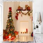 rideau de douche noel candle pour une ambiance festive magique 284 1