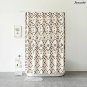 rideau de douche noir et blanc faija au motif geometrique audacieux 806 1