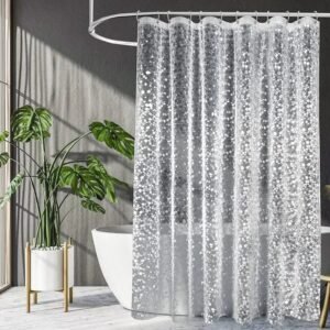 rideau de douche transparent obiki pour une salle bain elegante 958 1