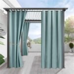 Rideau De Pergola En Bleu-gris Avec Hauteur Bande Personnalisable