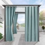 Rideau De Pergola En Bleu-gris Avec Hauteur Bande Personnalisable - 135 x 160 / œillets