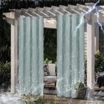 Rideau De Pergola En Bleu-gris Avec Hauteur Bande Personnalisable