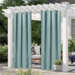 Rideau De Pergola En Bleu-gris Avec Hauteur Bande Personnalisable