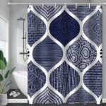 rideau en polyester impermeable et a sechage rapide de douche 721 1