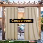 Rideau Extérieur Jujubier En Toile Imperméable – Hauteur Bande Ajustable