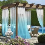 Rideau Extérieur Niaouli En Dégradé Turquoise à Blanc Pour Décorer