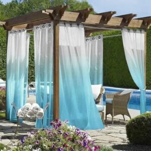 rideau exterieur niaouli en degrade turquoise a blanc 546 1