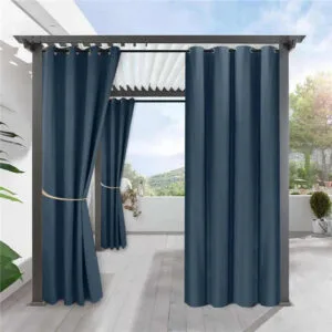 Rideau Extérieur Pivoine: Occultation élégante Pour Balcon Trou De Fixation - 135 x 160 / œillets