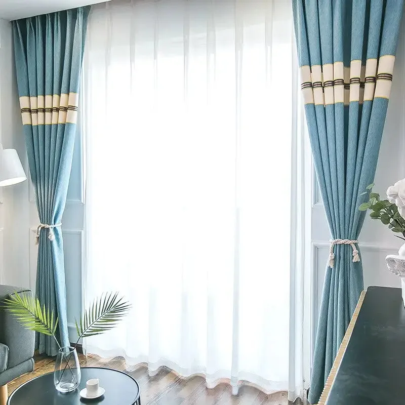 Rideau Glomma Bleu : élégance Scandinave Pour Votre Salon