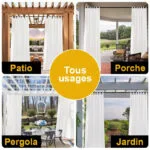 Rideau Imperméable En Polyester Imitation Lin Pour Votre Espace Extérieur